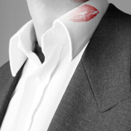 lipstick on collar